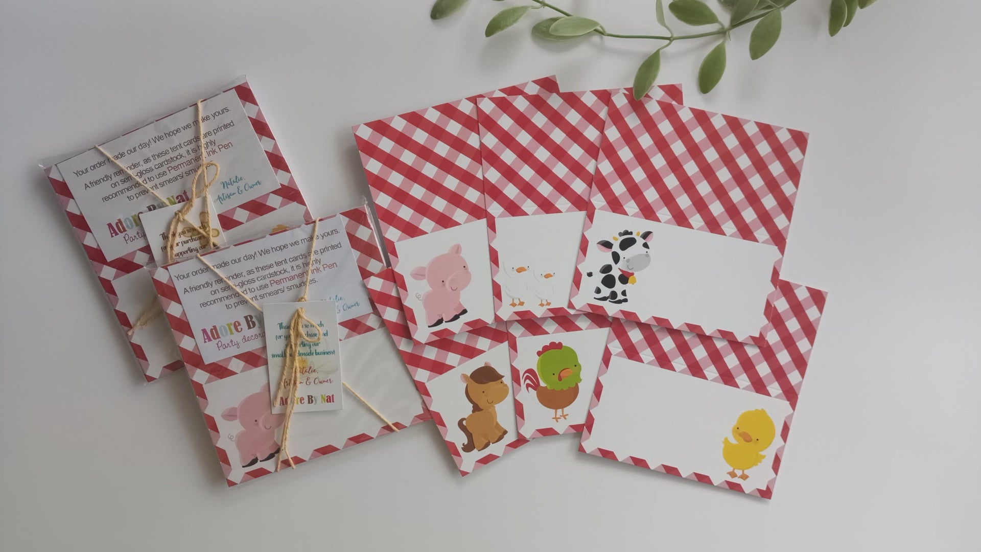 Farm Animals Place Tent Cards by Adore By Nat