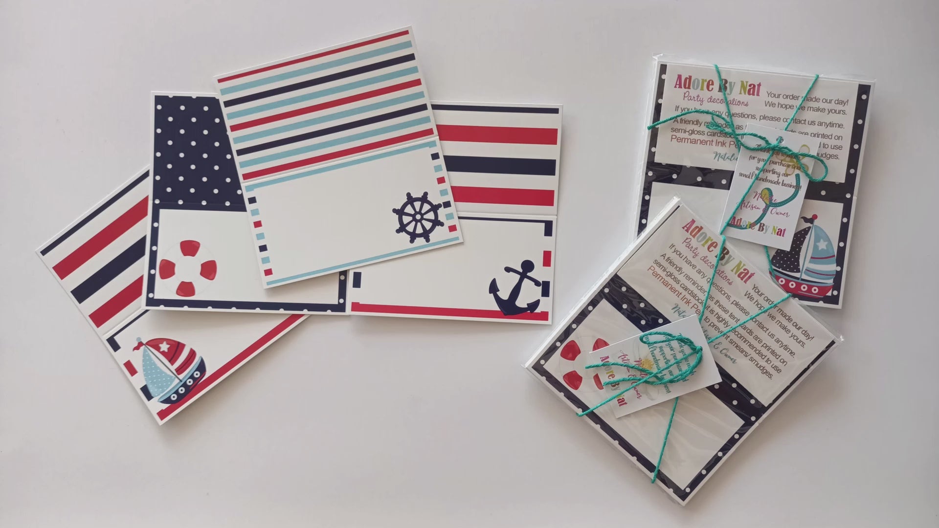 Nautical Place Tent Cards by Adore By Nat