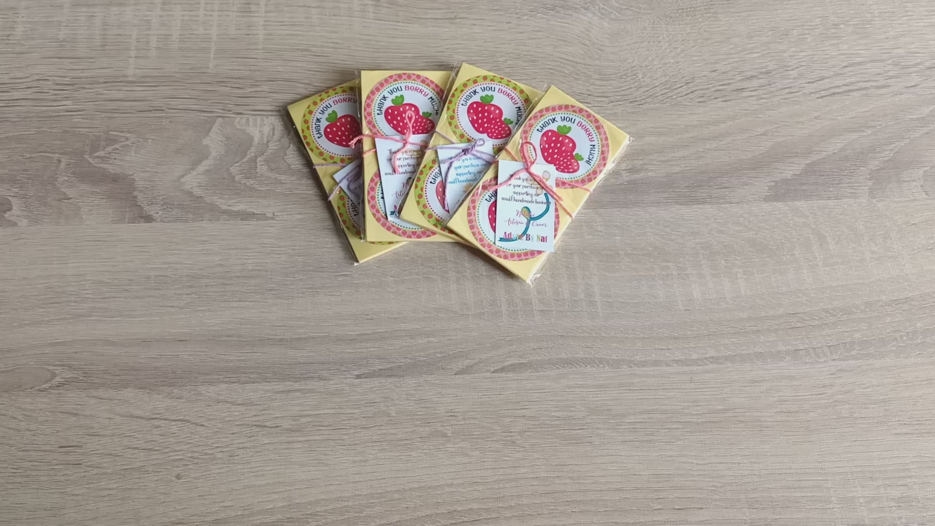 Strawberry Thank You Sticker Labels by Adore By Nat