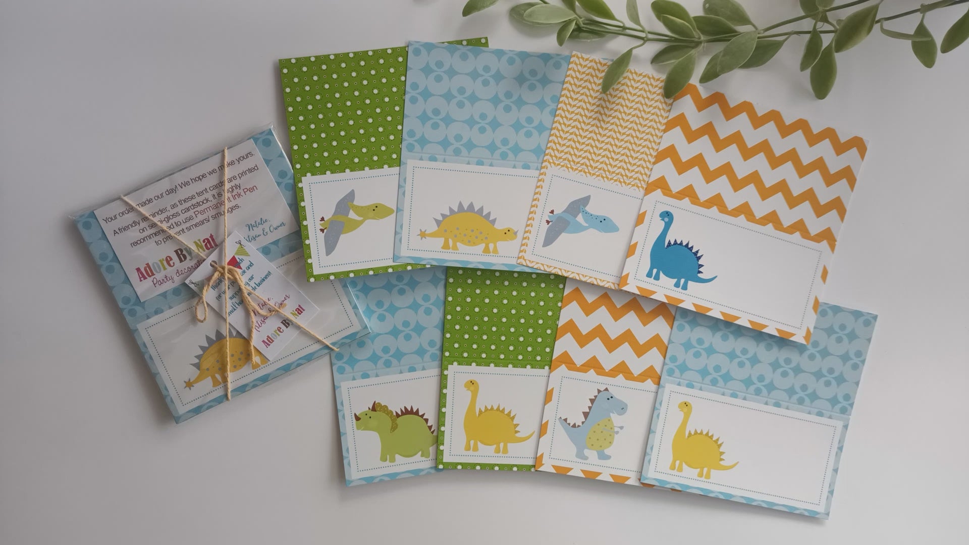 Dinosaur Place Tent Cards by Adore By Nat