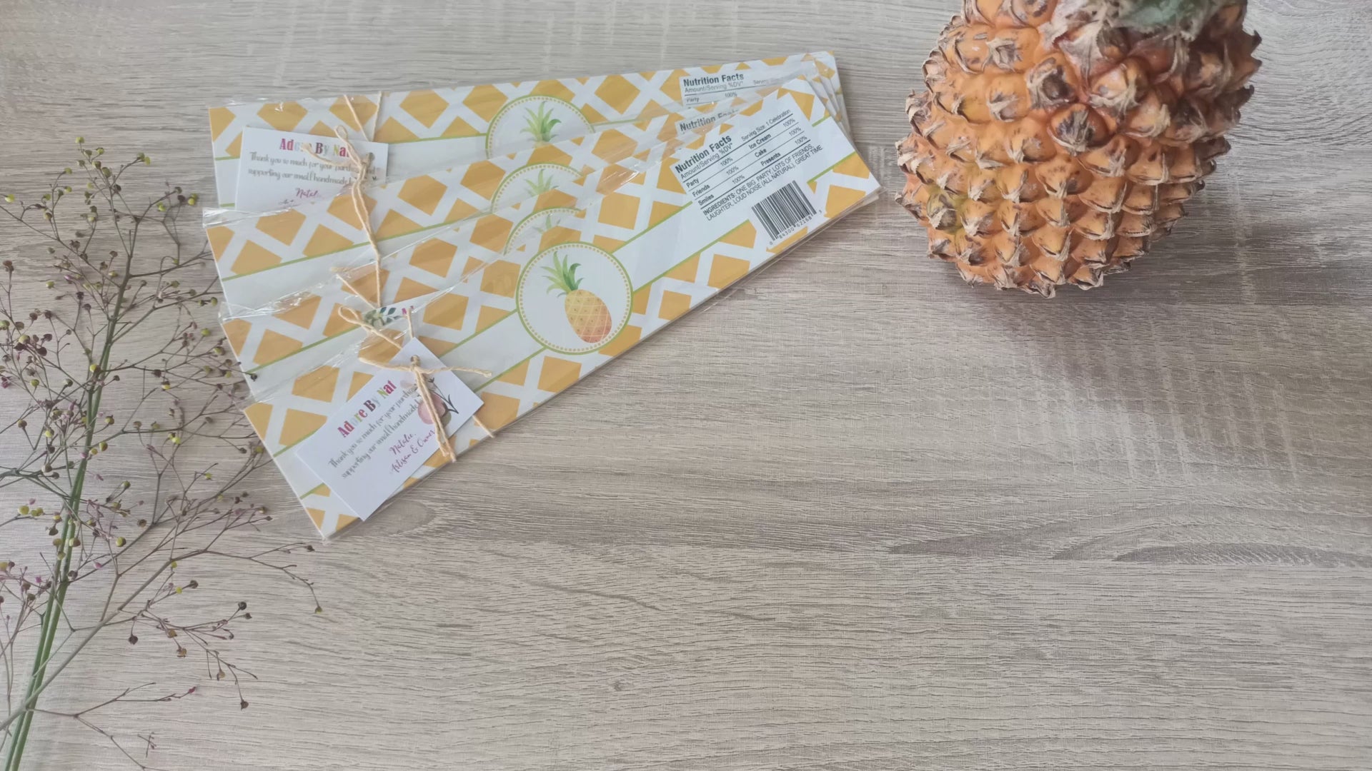 Pineapple Party Water Bottle Labels by Adore By Nat