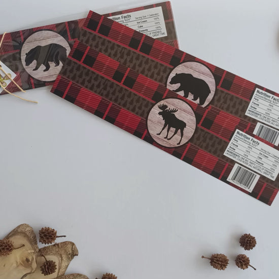 Lumberjack Buffalo Plaid Water Bottle Labels by Adore By Nat