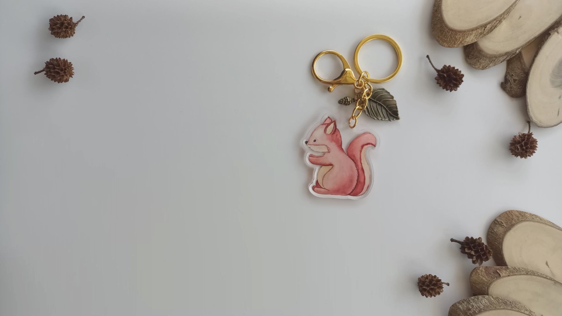 Cute Squirrel Keychain by Adore By Nat