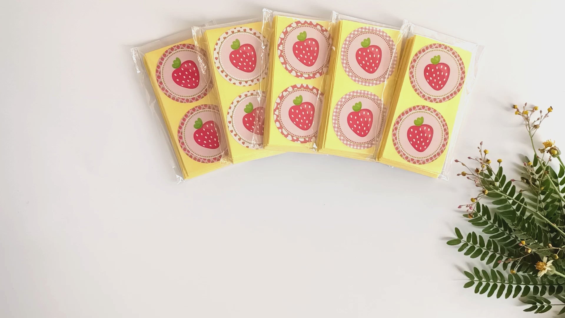 Strawberry Sticker Labels for Party Favors and Thank You Notes