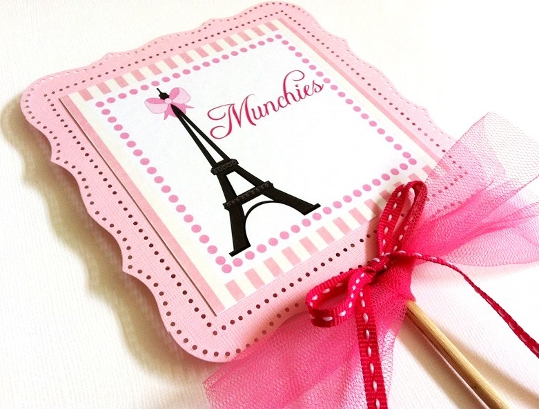 Paris Party Centerpieces in Pink for Birthday, Baby Shower or Bridal Shower
