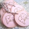 Elephant Favor Tags in Pink for Baby Shower or Birthday Party