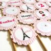 Personalized Paris Cupcake Toppers