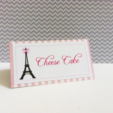 Paris Food Tent Cards