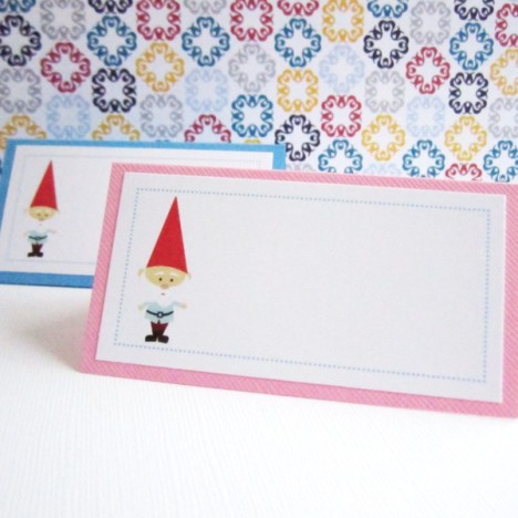 Gnome Party Tent Cards
