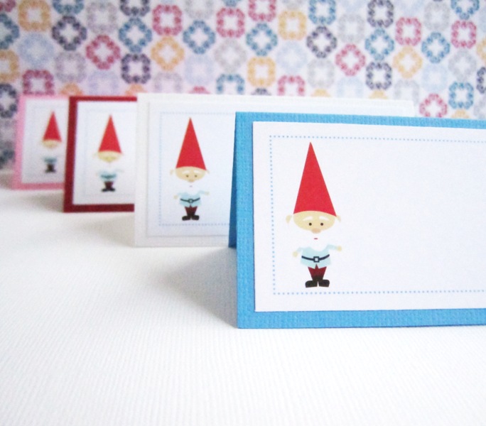 Gnome Party Tent Cards