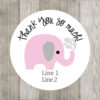 Pink Elephant Stickers for Baby Shower