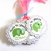 Thanks for Showering our little peanut Green Elephant Favor Tags