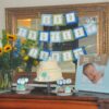 Baptism or First Communion Event Decoration with Personalized Banner, Cupcake Toppers and Centerpieces