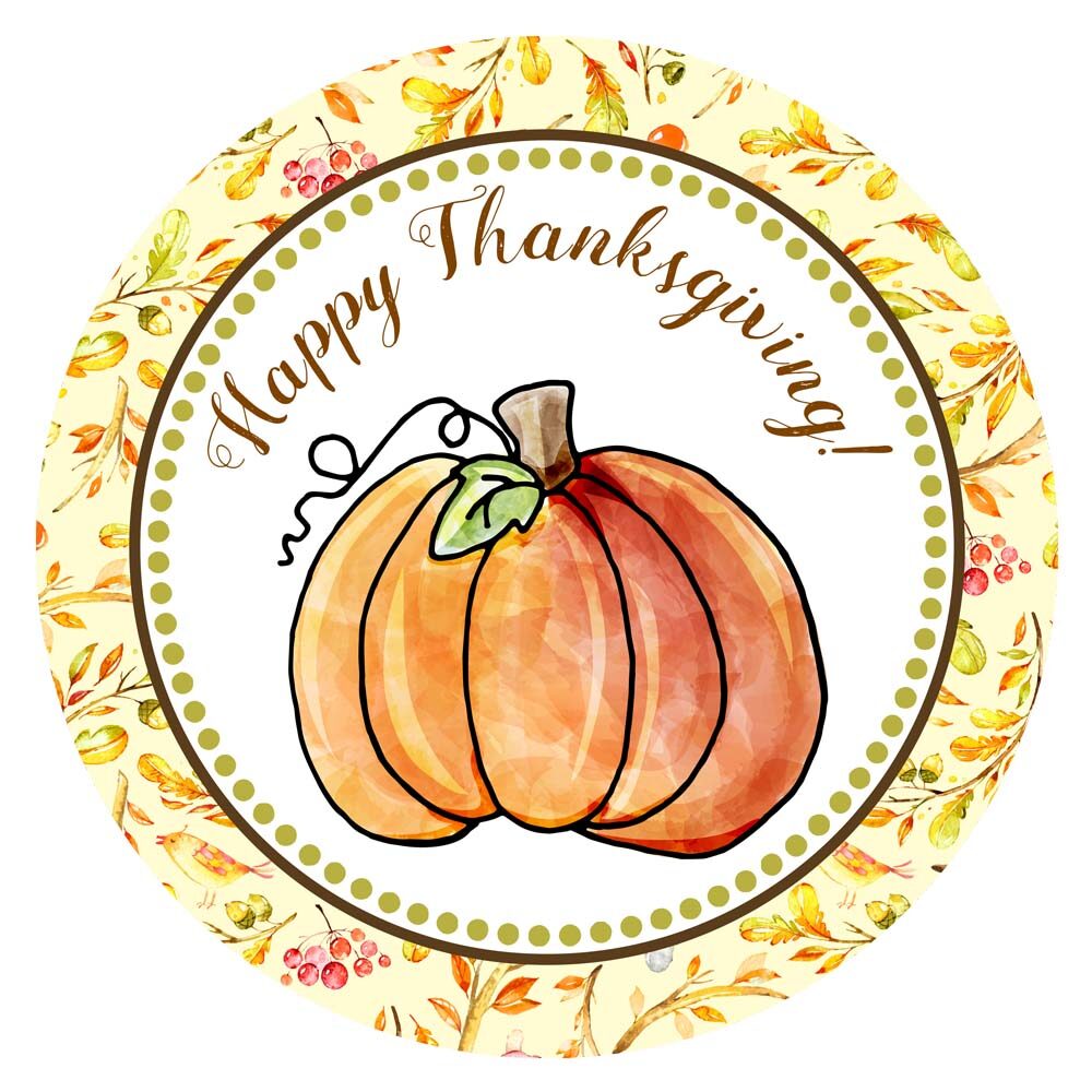 Happy Thanksgiving Pumpkin Stickers