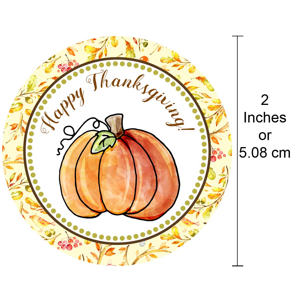 Happy Thanksgiving Pumpkin Stickers – Set of 30 - Adore By Nat
