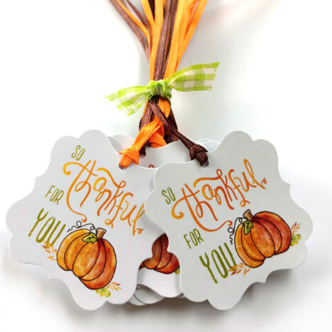 So Thankful for You Pumpkin Tags, Thanksgiving Gift Tags