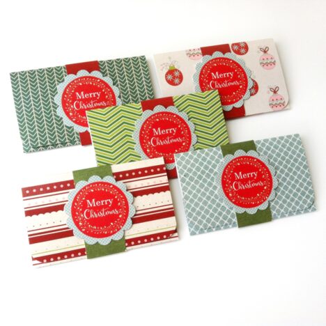Christmas Holiday Gift Card or Money Holders - Set of 5