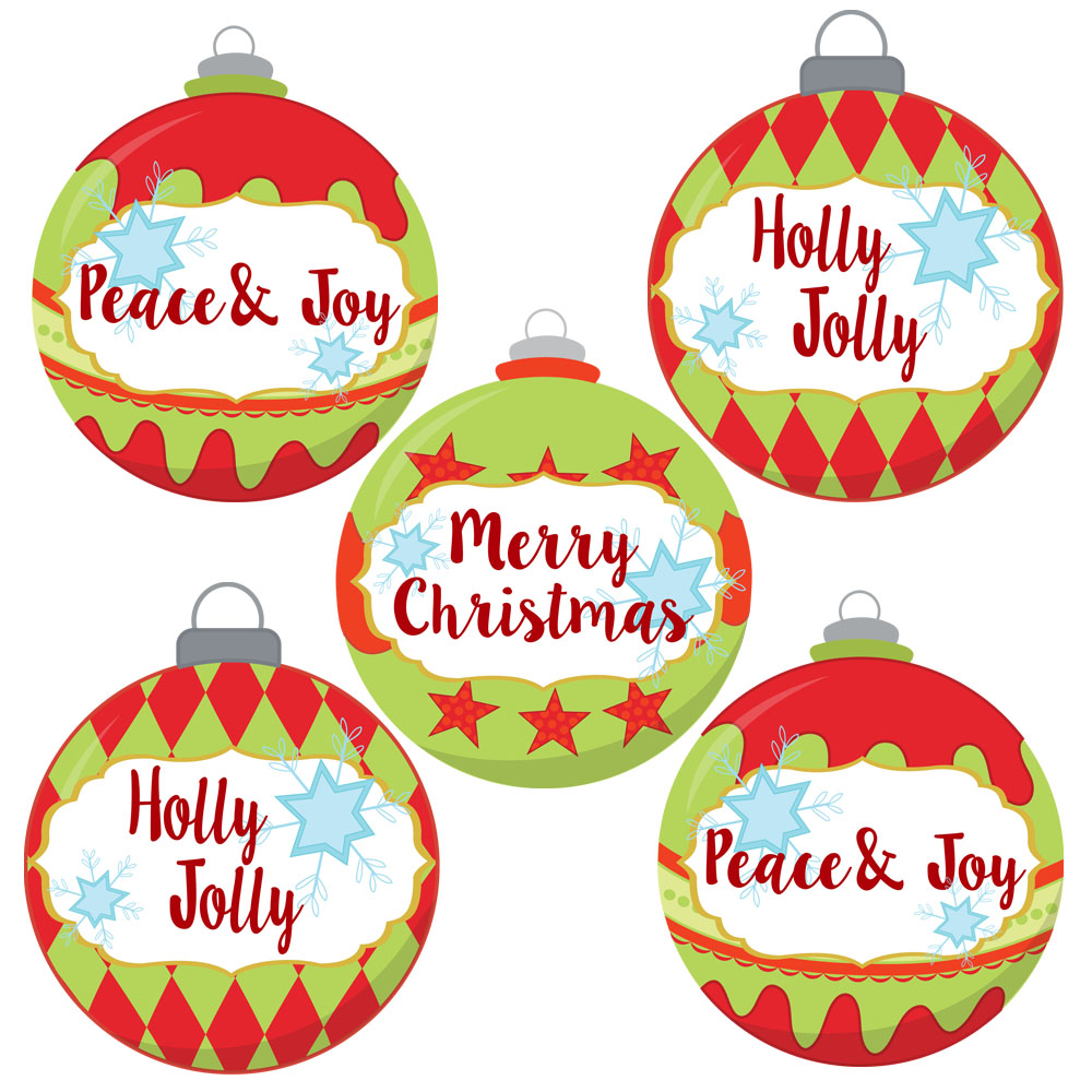 Christmas Ornament Stickers for Holidays – Envelope Seal and Gift