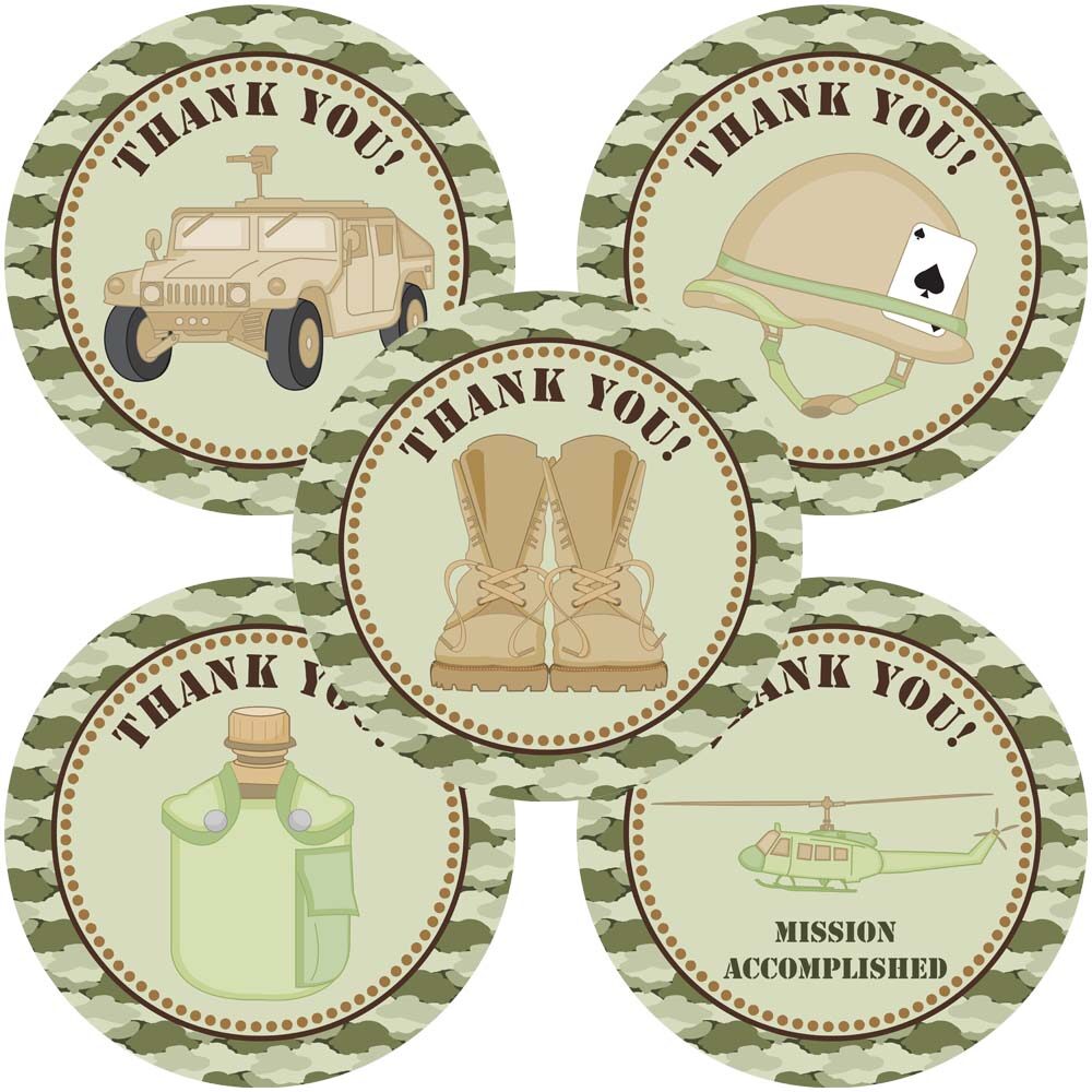 Army Soldier Thank You Stickers