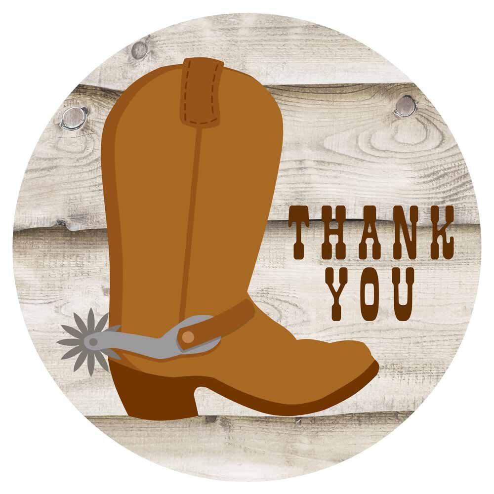 Cowboy Boot Thank You Stickers