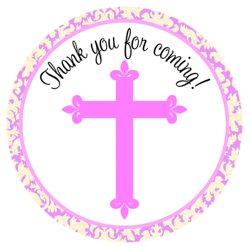 Cross Stickers - 2 inch Pink