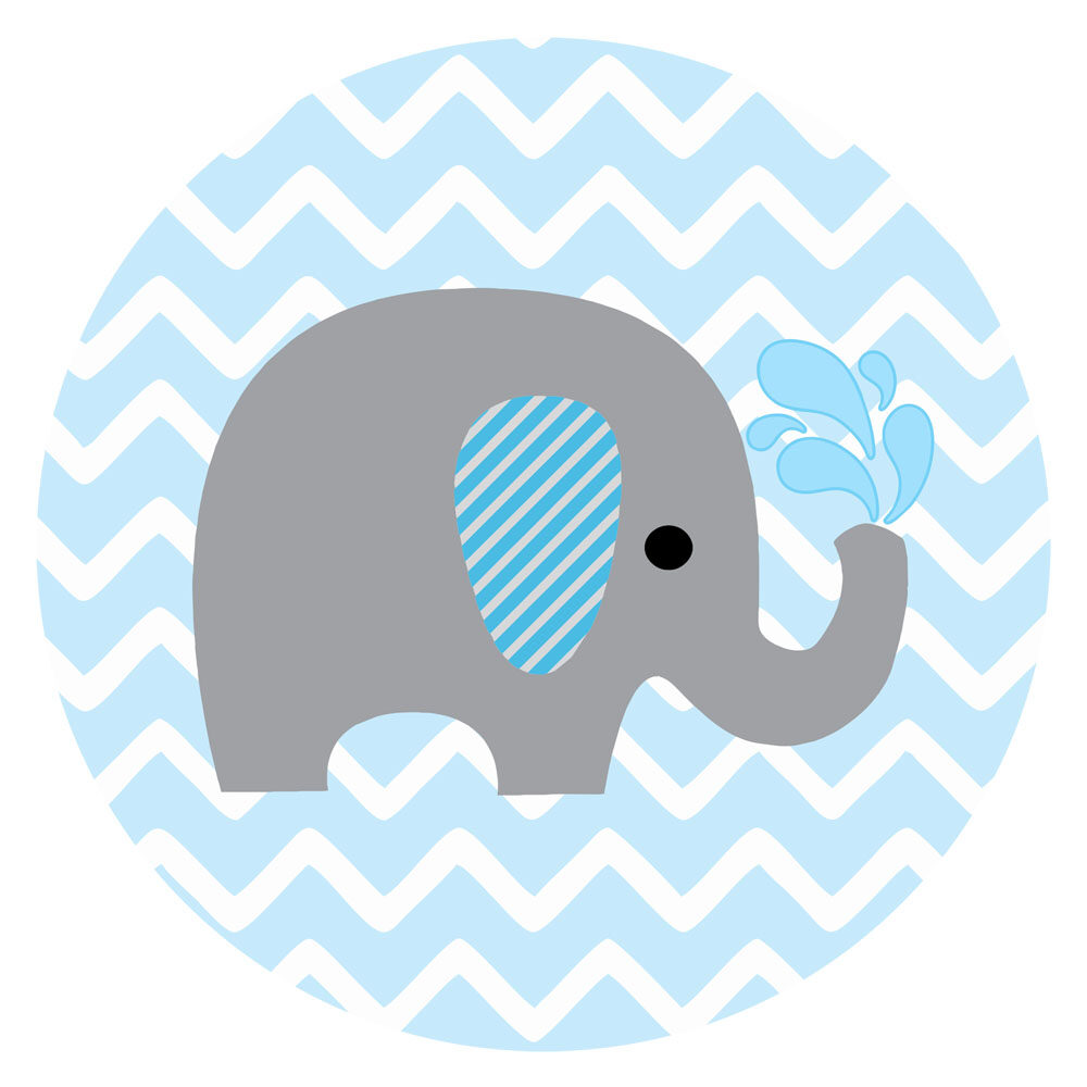 Grey Elephant Blue Ear Chevron Sticker