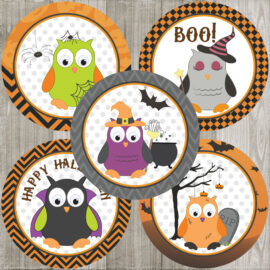 Halloween Owl Stickers - 1.5inch