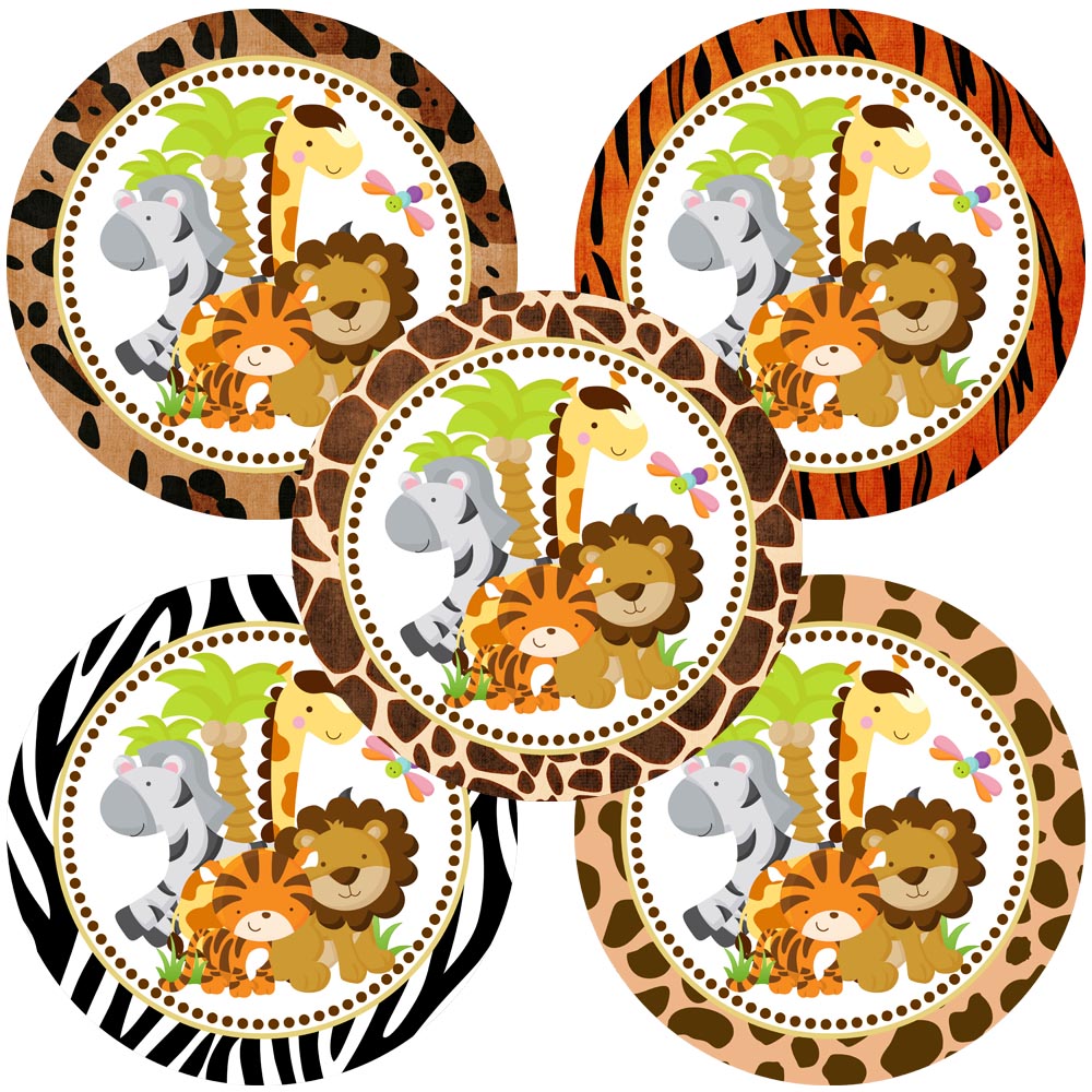 Jungle Safari Animal Sticker Labels