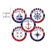 Navy Blue and Red Nautical Thank You Sticker Labels 30