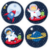 Outer Space Stickers 1,5inch