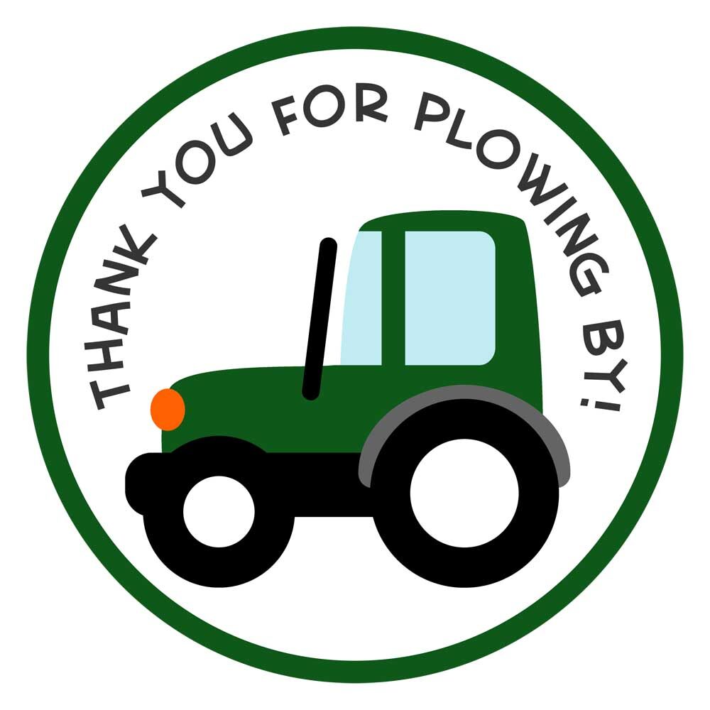 Tractor Thank You Stickers