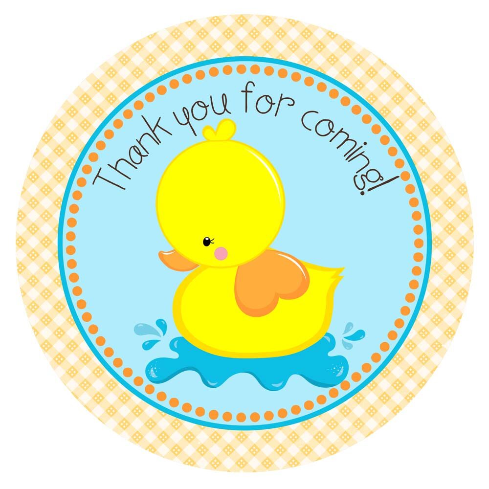 Yellow Rubber Duck Thank You Stickers