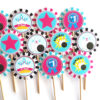 Girl Bowling Cupcake Toppers