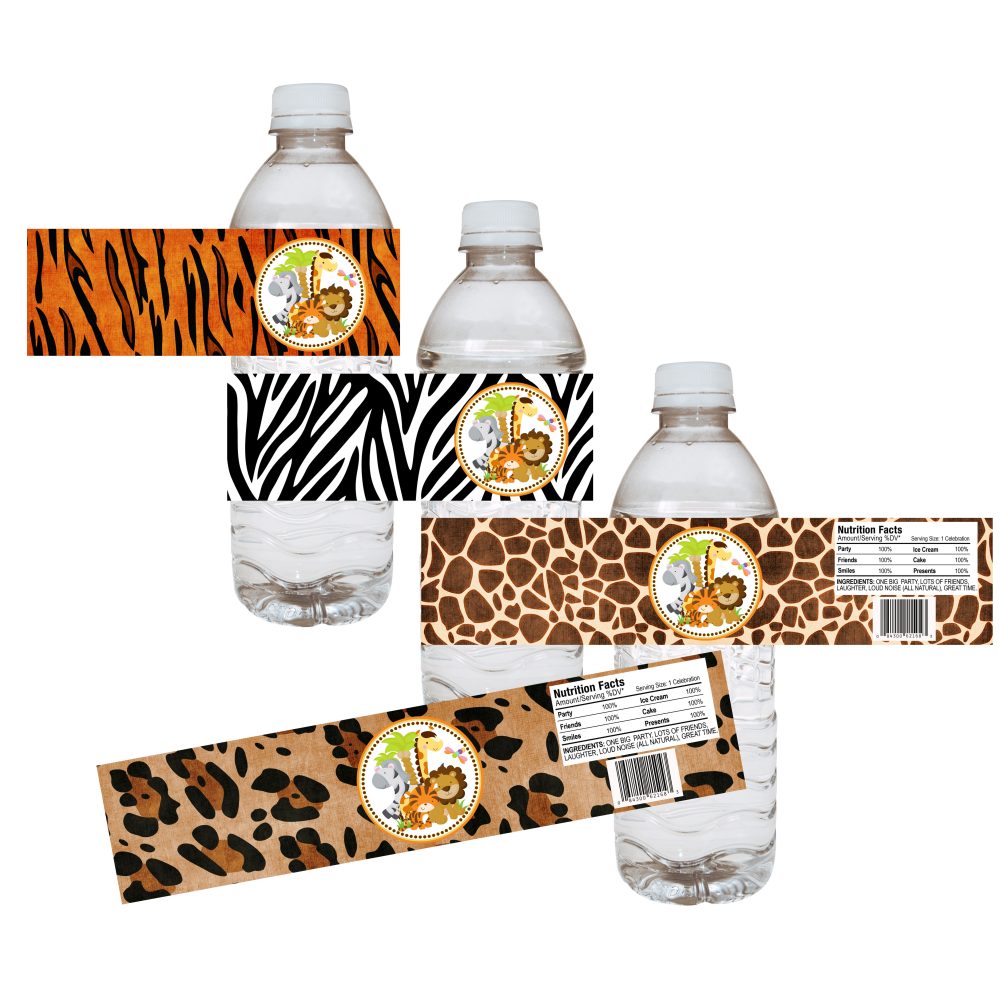 Jungle Water Bottle Labels