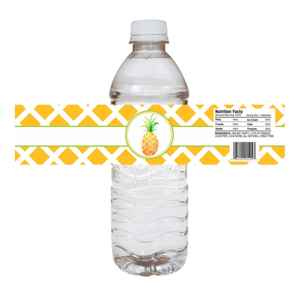 Pineapple Water Bottle Label
