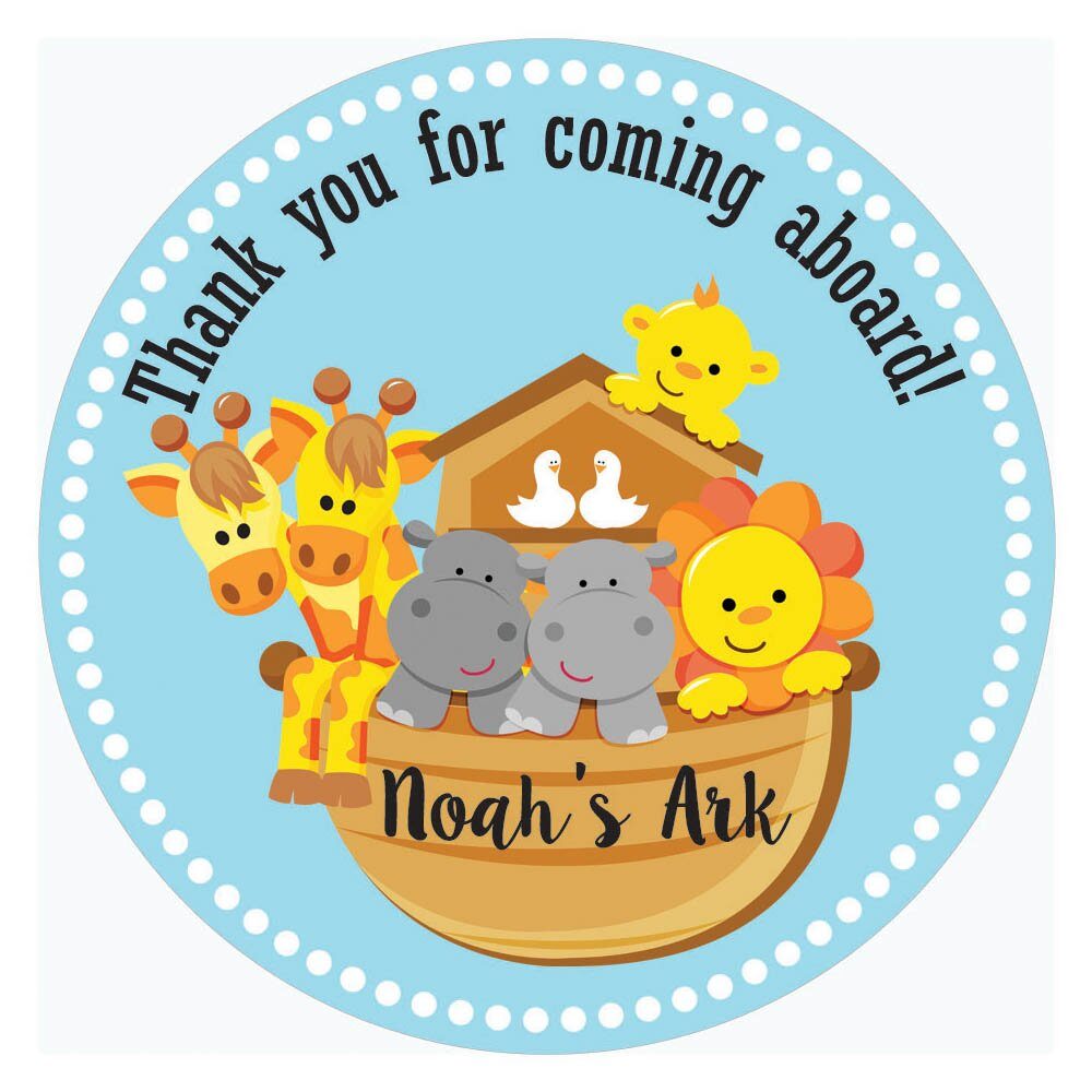 Noah's Ark Thank You Stickers