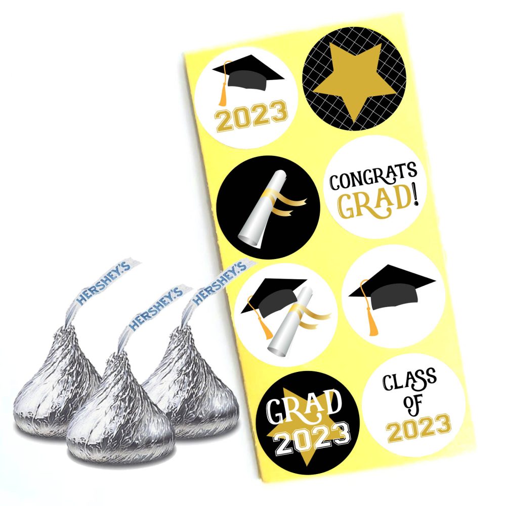 Class of 2023 Graduation Candy Sticker Labels Fit Hershey’s Kisses Chocolates