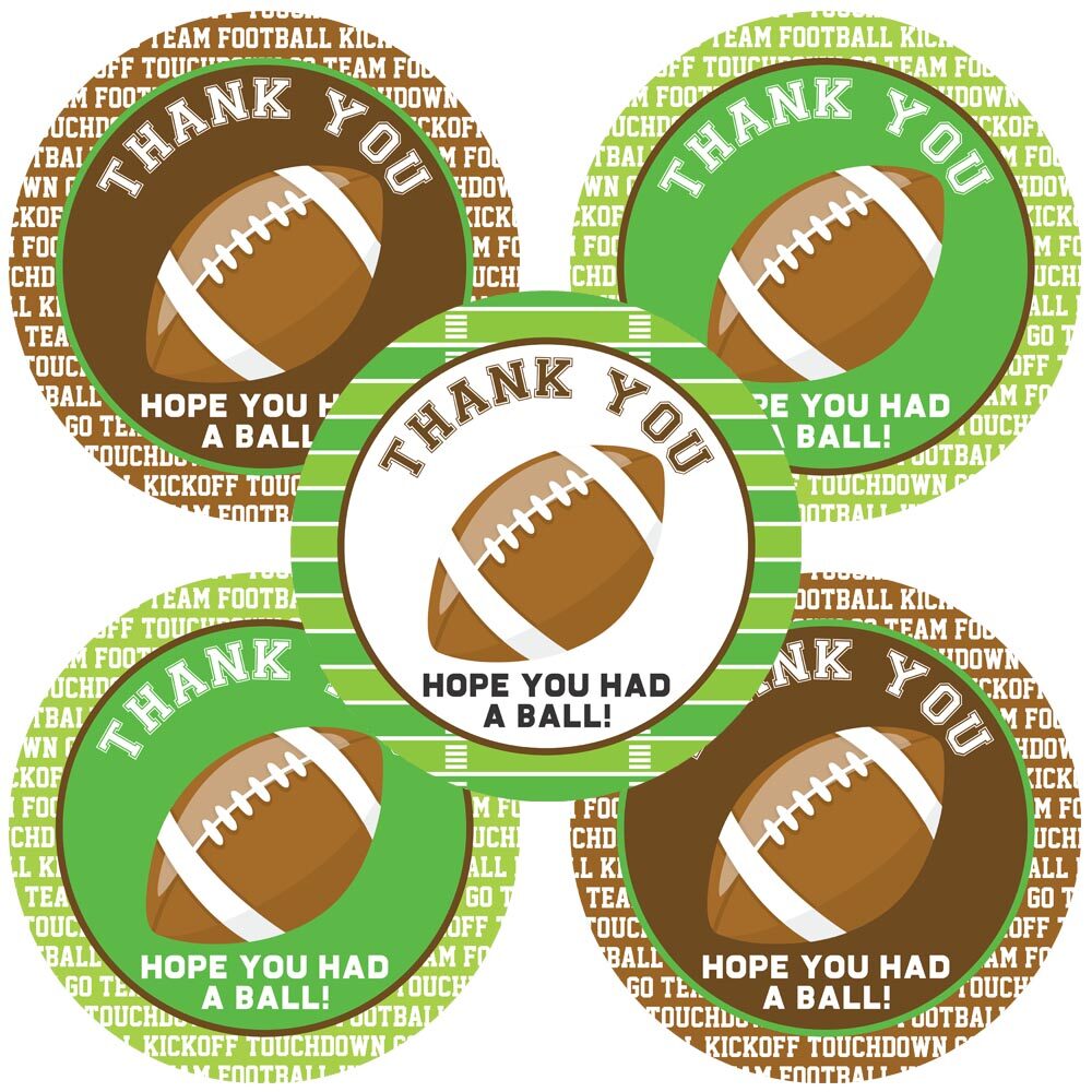 Football Game Thank You Sticker Labels