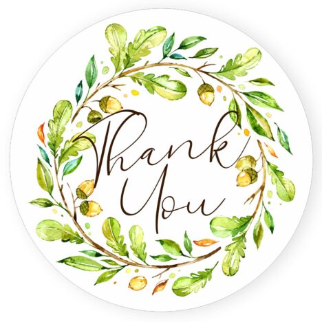 Greenery Thank You Stickers
