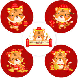 2022 Year of Tiger Chinese New Year Sticker Labels