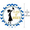 Girl Graduation Sticker Labels in Blue - Class of 2023