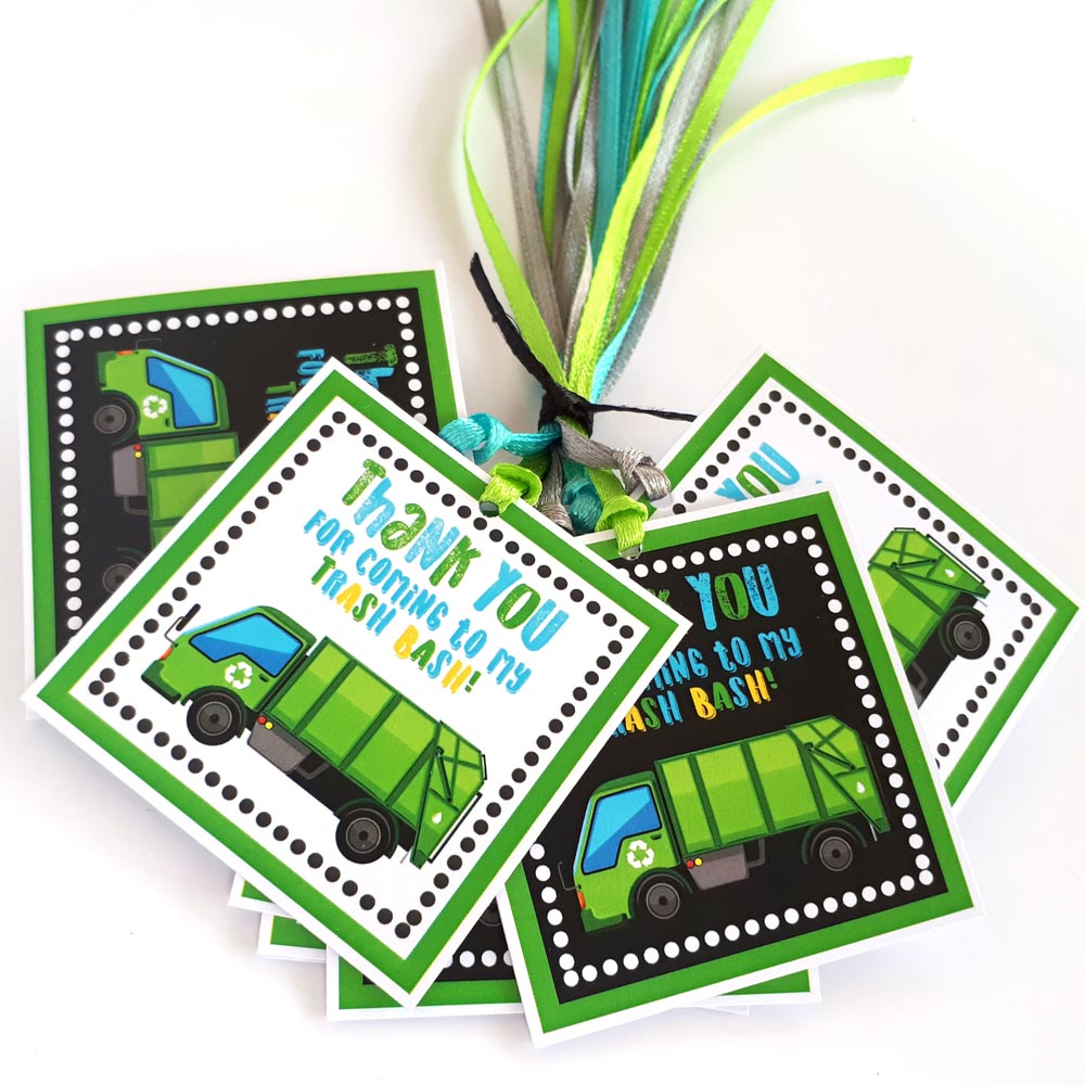 Garbage Truck Favor Tags
