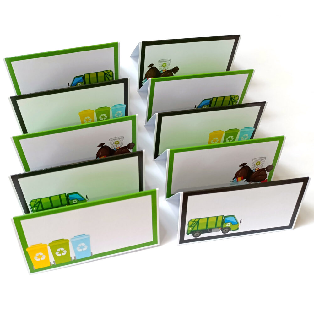 Garbage Truck Tent Cards