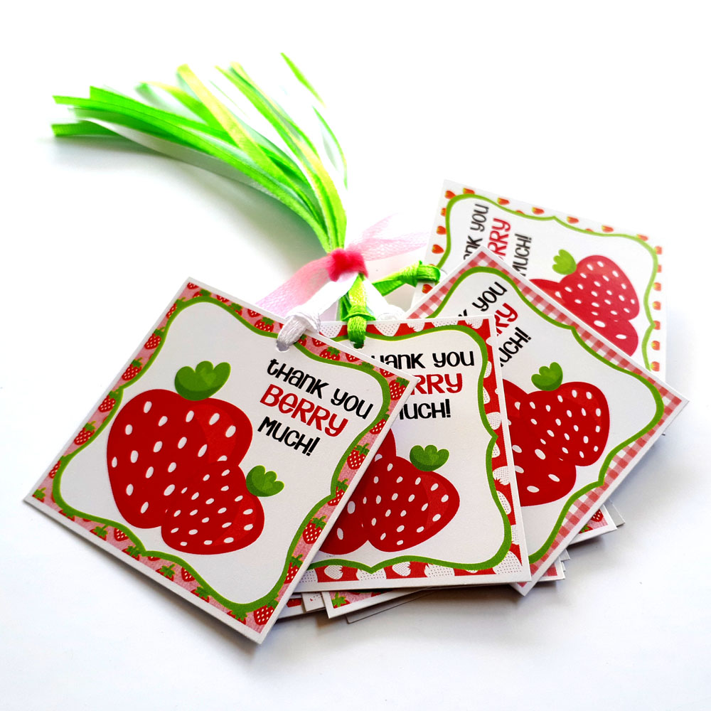 Strawberry Thank You Favor Gift Tags