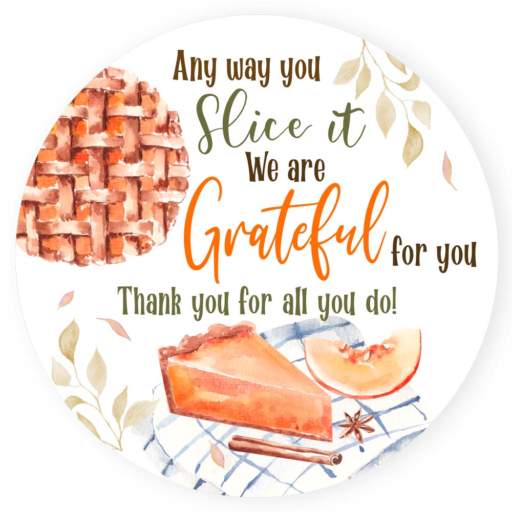 Grateful for You Pumpkin Pie Stickers