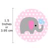 Baby Girl Elephant Polkadot Sticker Labels 50