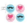 Bow and Mustache Gender Reveal Sticker Labels 30
