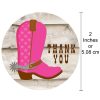 Cowgirl Boot Thank You Sticker Labels 30