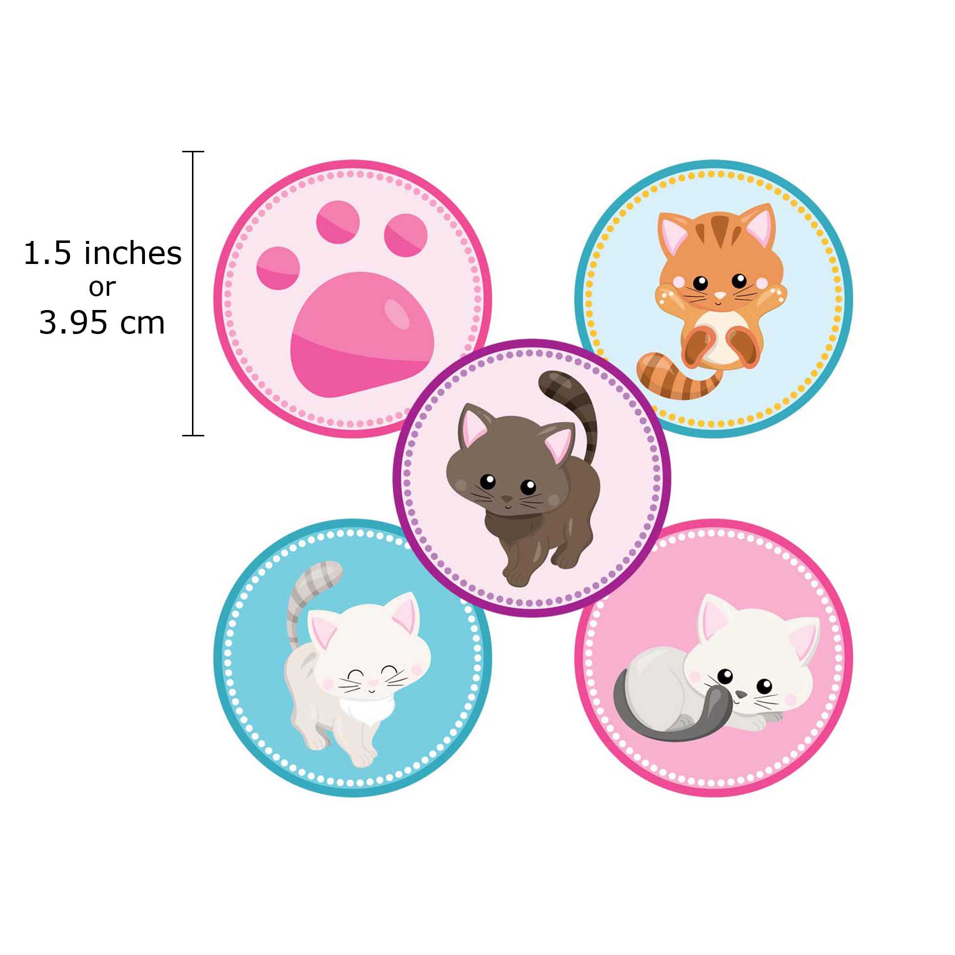 Cat Stickers, Cat Envelope Seals, Cat Labels, Cat Favor Stickers, Planner  Stickers, 60 Stickers, Round Labels, Circle Stickers, Cats, Kitty 