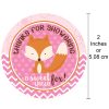 Fox Thank You Sticker Labels for girl 30